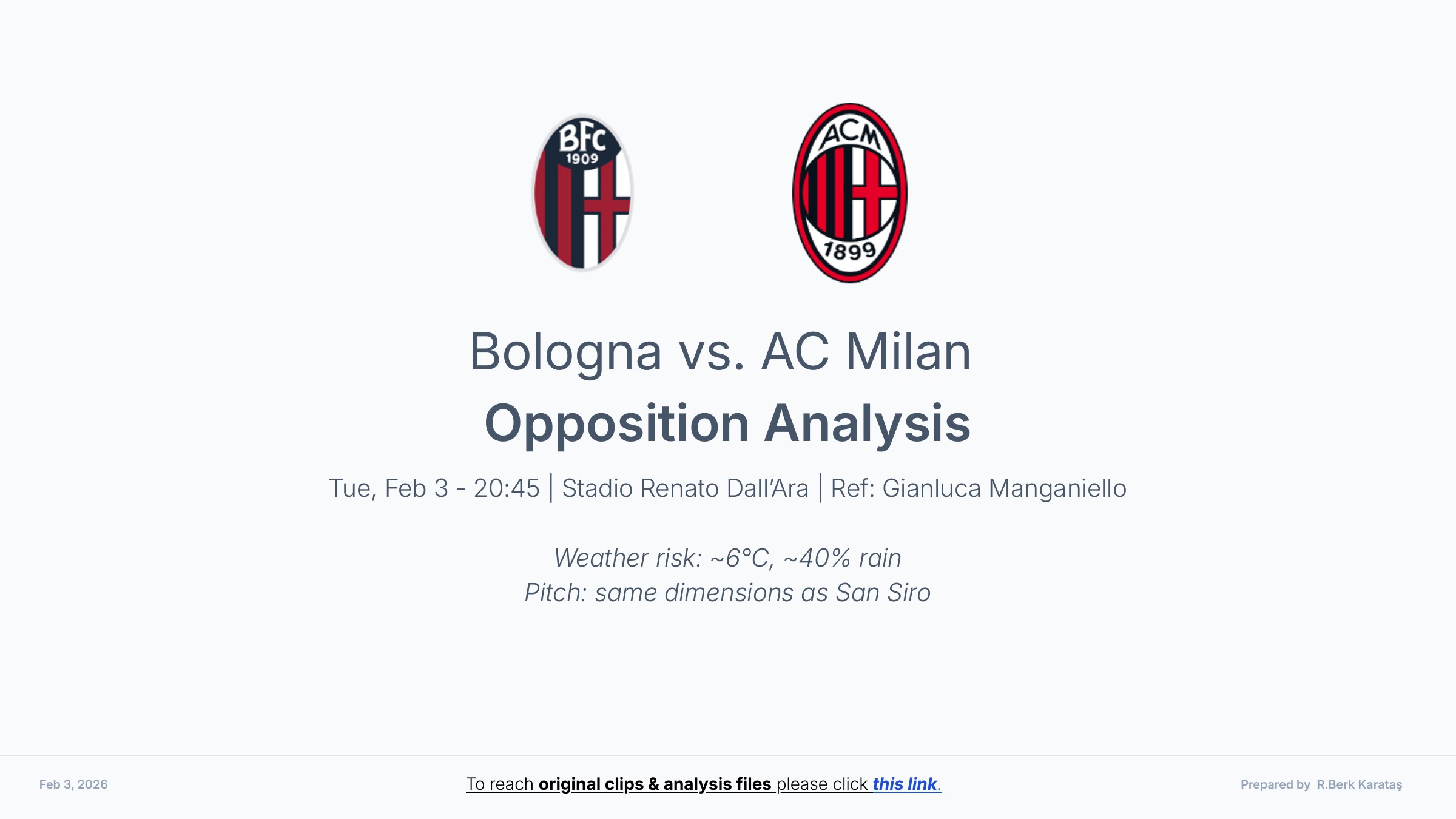 Bologna vs AC Milan Opposition Analysis (GW23)
